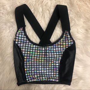 Black Milk XS Disco Cube Crossing Over Crop